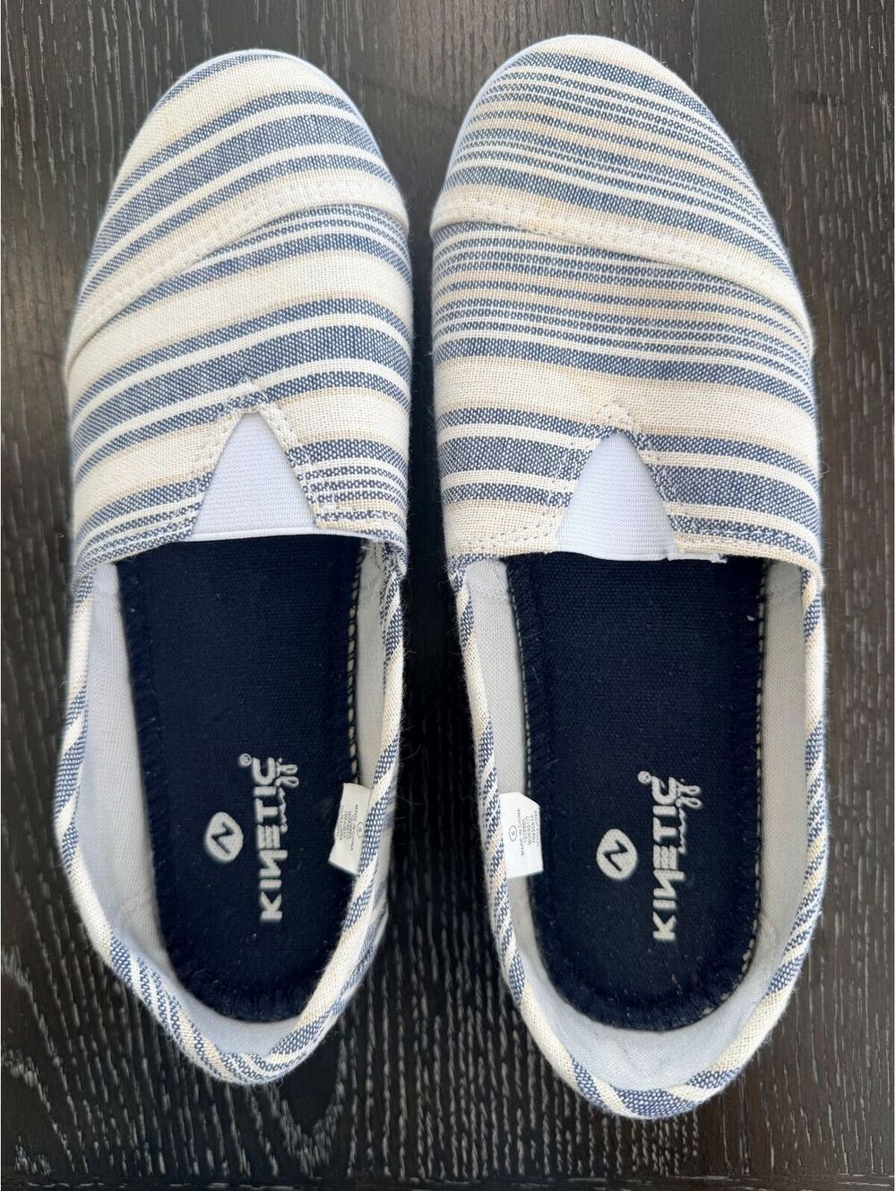 Kinetic Blue Striped Slip-On Shoes